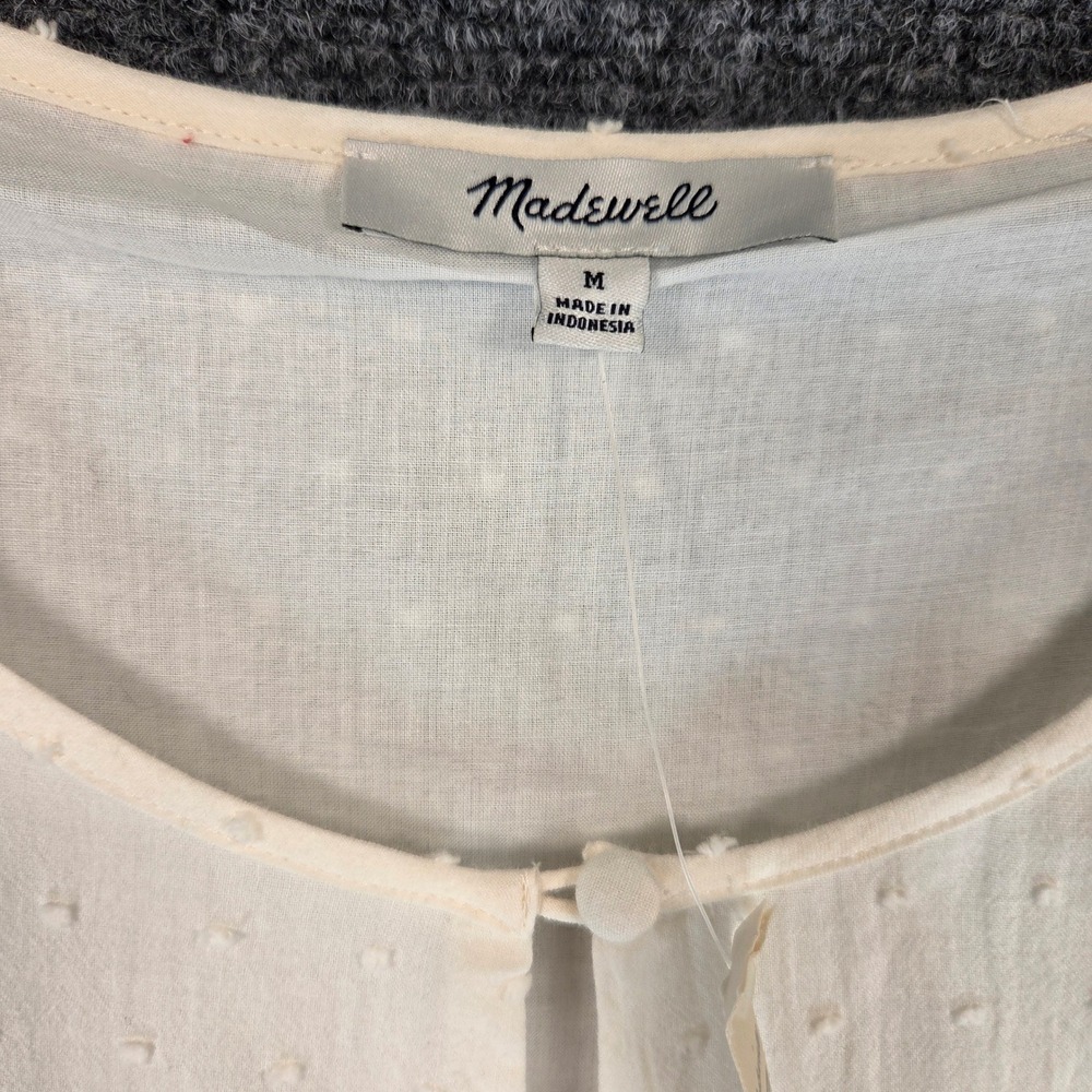 Madewell Cream Tiered Midi Dress with Tie Sleeves - Picture 11 of 16